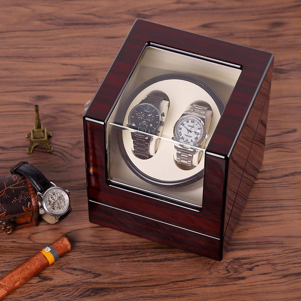 Automatic Watch Winder Box Luxury Wooden Storage Case