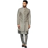 KISAH Men's Kurta Sherwani Set - Traditional Indian Ethnic Wear for Men - Ideal for Weddings, Festivals & Celebrations