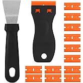 14Pcs 3D Printer Scraper Tool, Plastic Scraper for Scratch Free Removal | Angled Metal Scraper for Stubborn Prints, Includes 12 Replacement Plastic Blades
