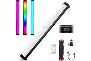 RGB Led Video Light Stick Wand, Obeamiu 2600-9600K Portable Studio Photography Lighting, 5000mAh Rechargeable Battery, 21 Lights Effects for YouTube, Painting, Vlog, Live Streaming, Self Broadcasting