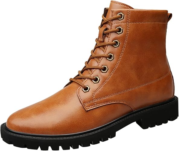 Amazon バンキク 本革 ブーツ メンズ ワークブーツ メンズシューズ アウトドア マウンテン靴 編み上げ ショートブーツ ハイカット 暖かい 防滑 通気性 Bankiku バンキク ブーツ