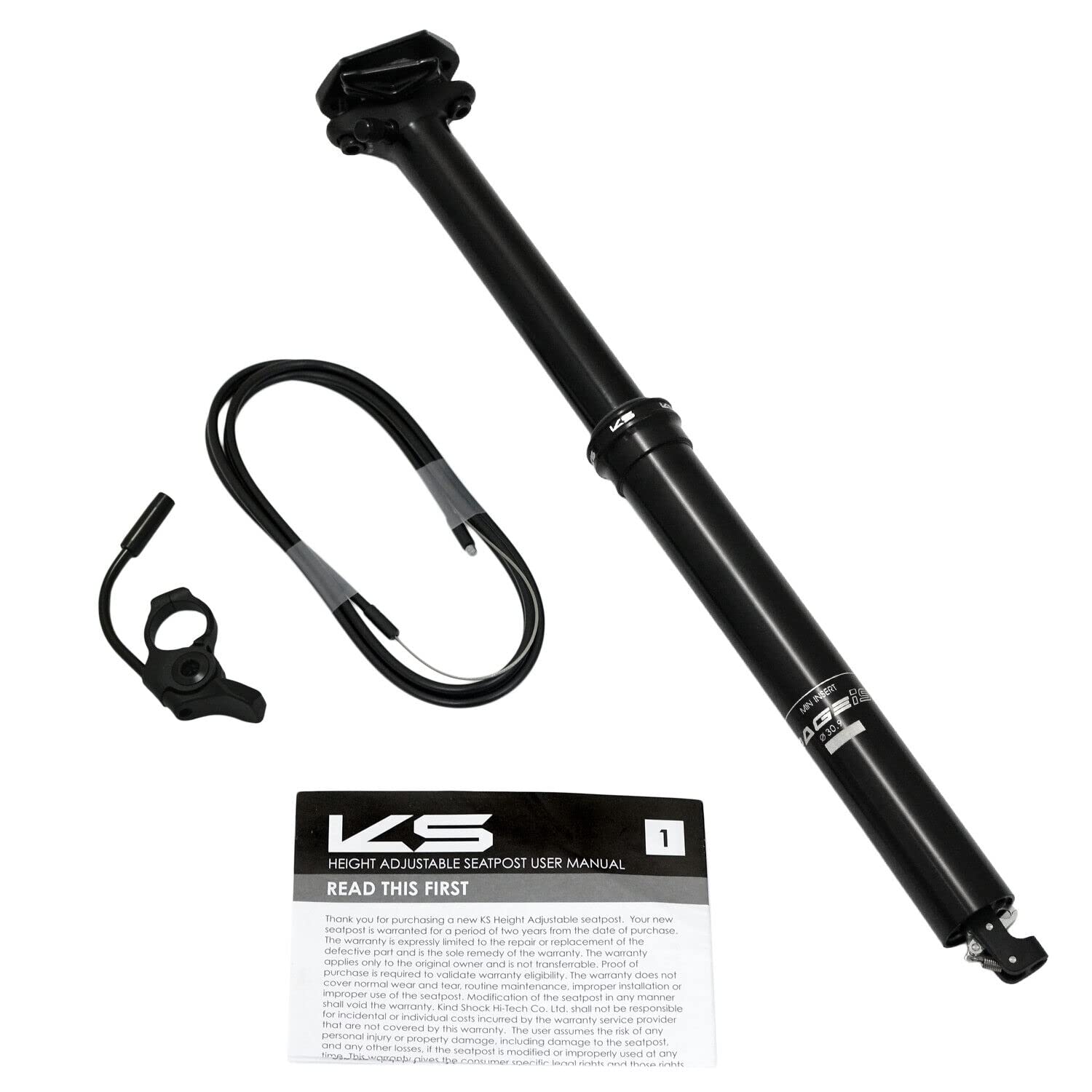 Kind Shock KS Rage-iS Suspension Dropper Seatpost w/ Remote 30.9x388mm T: 125mm, KS2733