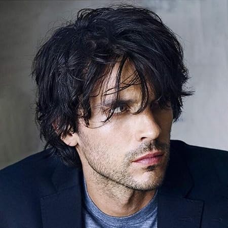 Amazon Xueliee ブラックショートヘアウィッグ ウィッグヘアスタイル 高温繊維人工毛 男性用 ヨーロッパとアメリカのスタイル ヘアネット付き Xueliee ヘアアレンジ 通販