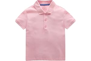 Toddler Boys Girls Classic Polo Shirt Short Sleeve T-Shirt Tops Solid Basic Button Up Uniform Baby Clothes Unisex