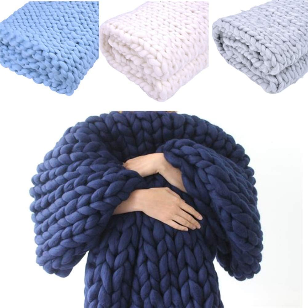 Big Chunky Yarn Knit Blankets Handmade Knitting Throw Blanket for Couch Sofa Chair Home Decoration Super Large Soft Warm Pet Bed Chair Mat Rug
