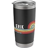I Love Erik Personalized Retro Sunset First Name Stainless Steel Insulated Tumbler