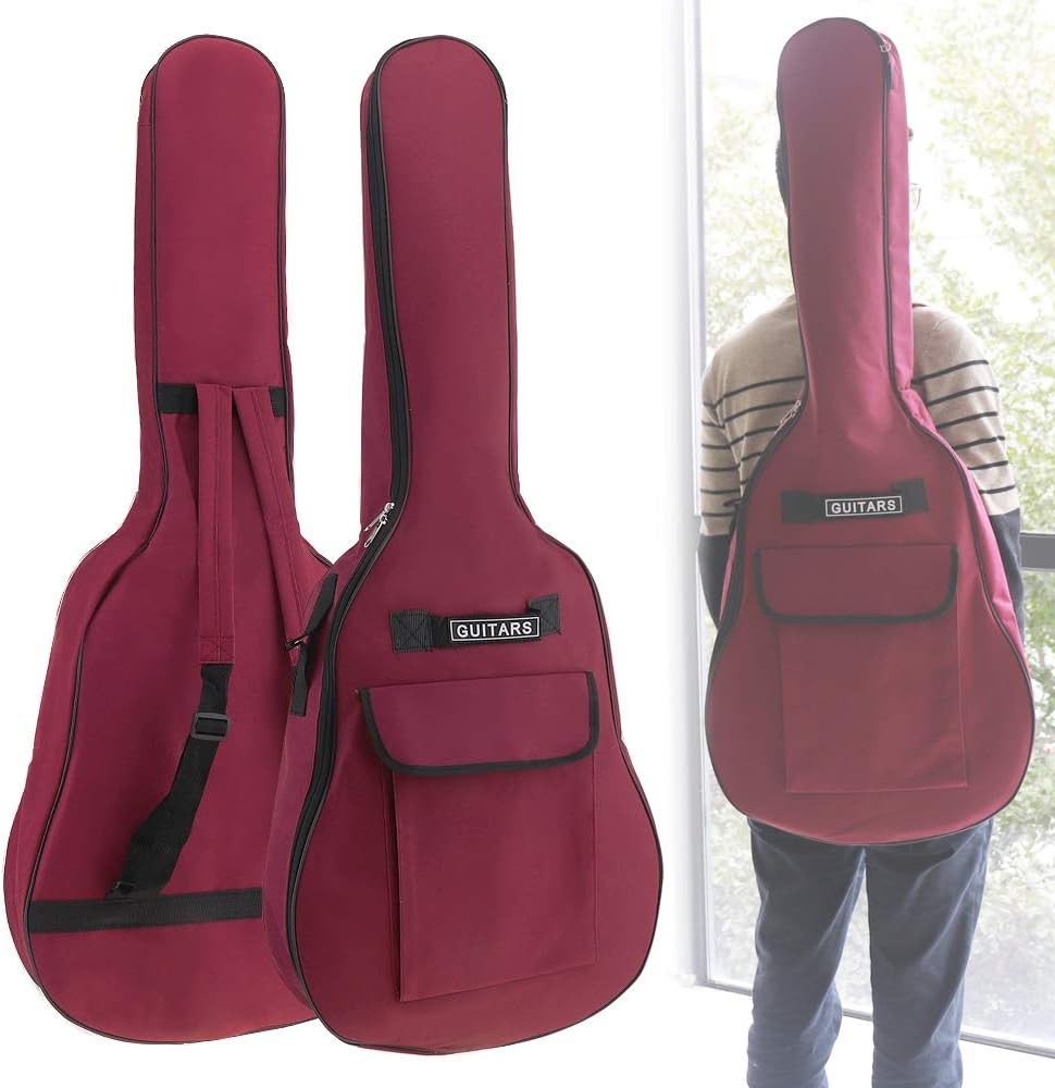 YiPaiSi 40/41 Inch Acoustic Guitar Gig Bag, Waterproof Guitar Case, Soft Guitar Backpack, Padded Dual Shoulder Strap, Soft Case Cover Adjustable Bag for Acoustic Classical Guitar