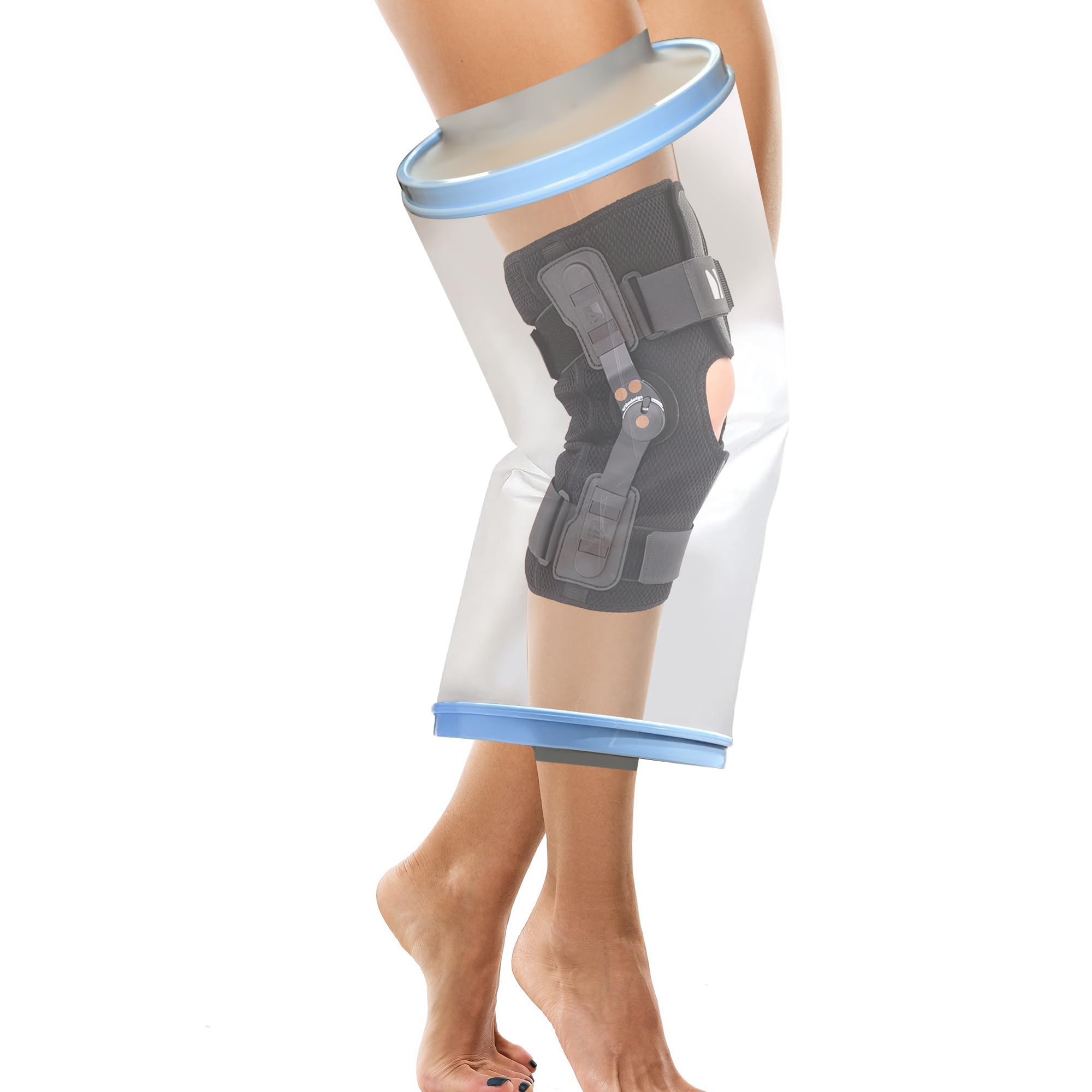 Photo 1 of Knee Cast Cover for Shower Adult KT2115-L Waterproof Shower Cast and Bandage Protector for Leg Watertight Protection to ACL Surgery, Wound, Incision Reusable