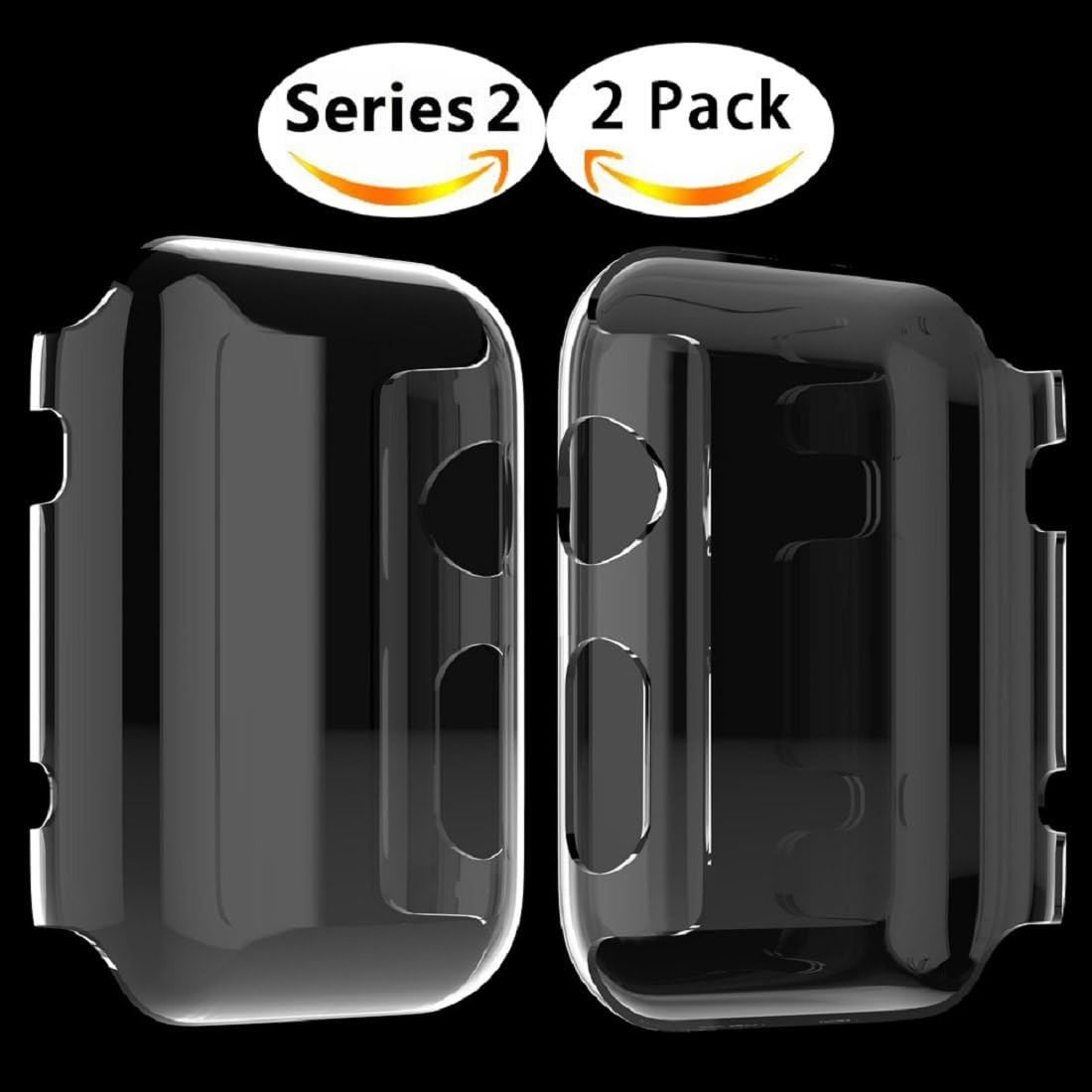 Langboom wcase-c10 Apple Watch Screen Protector Ultra-Thin PC Hard Cover Full Coverage Clear Case for iWatch Series 2 - 38 mm - 2 Piece
