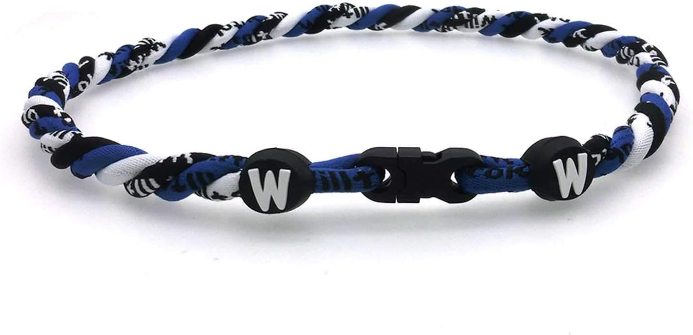 Boys Jewelry Necklaces Braided Baseball Sports Rope Necklace for Boys Men Triple Twisted (Blue