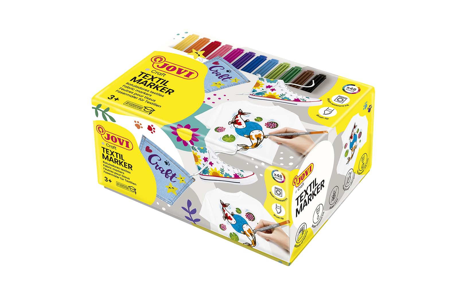 JOVI 1448T Textile markers, Assorted Colours, One Size