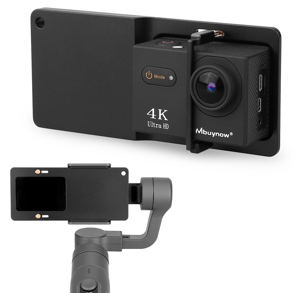 Mbuynow Placa de Montaje del interruptor Adaptador para Acción Cámara GoPro Hero 5 4 3+ YI, XiaoMi, SJCAM,DJI OSMO Y Estabilizador Móvil Feiyu Zhiyun Smooth Accesorios de Mano