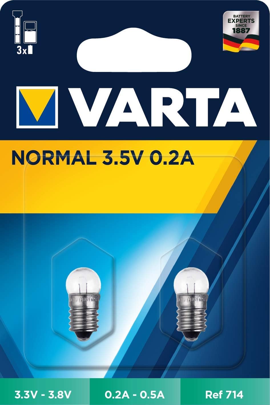 Varta 714000402 Blister Pack of Bulbs for Panel Set of 2, White