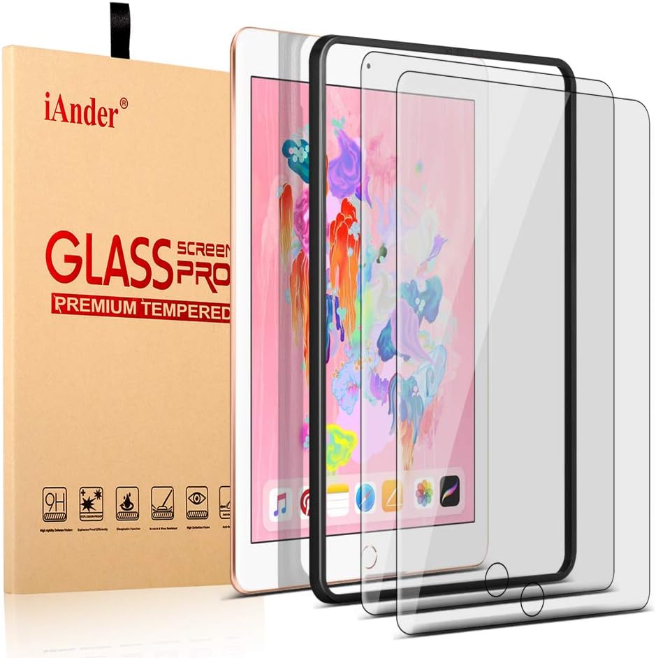 iAnder [2-Pack] Screen Protector for iPad Mini 5(2019) with [Easy Installation Tray] - Tempered Glass Screen Protector - High Definition/Scratch Resistant/Apple Pencil Compatible