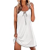 Ekouaer Nightgowns for Women Tank Night Gown Soft Sleep Shirt Summer Sleeveless Nightdress