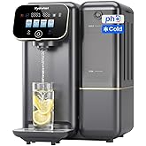 Hydrofast Cold Water Reverse Osmosis Water Filter Countertop, Remineralization & pH Balance UV 6 Stage RO Filtration System, Portable Water Purifier, 3:1 Pure to Drain, No Installation, C100
