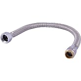 SharkBite Max 3/4” X 1” FIP X 24” Stainless Steel Braided Water Softener Connector – Push-to-Connect, Lead Free Brass