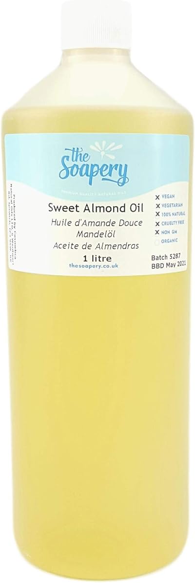The Soapery Sweet Almond Oil 1 Litre Cosmetic Grade Carrier Oil