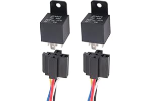 DIANQI 2-Pack 30/40Amp Automotive Relay with Socket Heavy Duty for Truck Car Van Motorcycle Boat Relay 5 Pin 12V DC