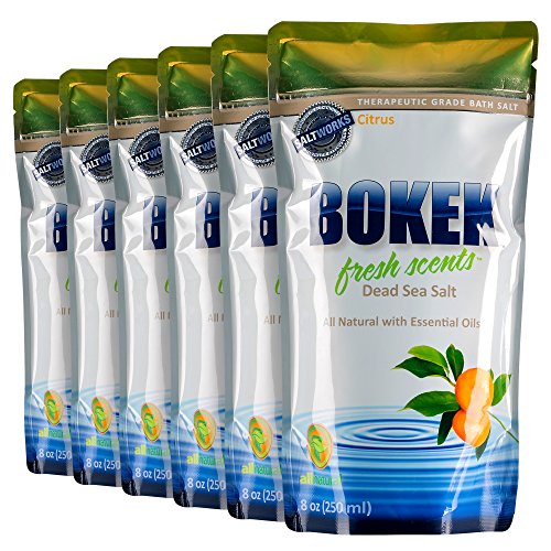 Bokek Fresh Scents Citrus Scented Dead Sea Salt – 8 oz Pouches (Pack of 6)