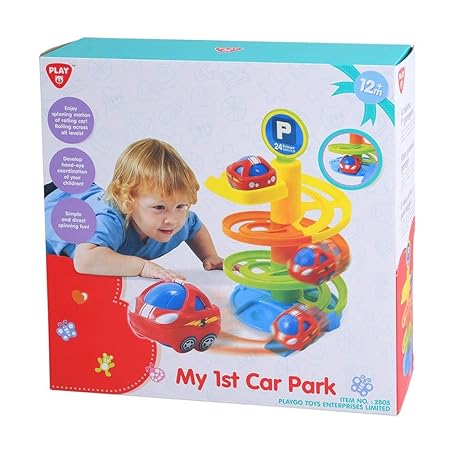 Bavaria-Home-Style-Collection Mein erstes Parkhaus Parkgarage Spielgarage mit Auto - mit 3 Ebenen - Kinder Spielzeuge ab 12 M