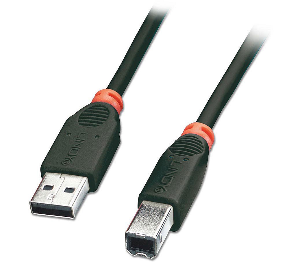 LINDY 1m USB 2.0 Cable - Type A to B, Black