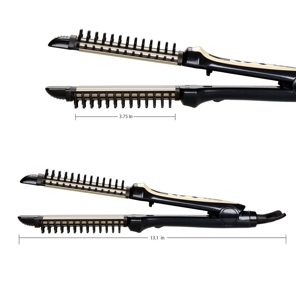 MHU Professional Hot Brush & Hair Curler & Hair Straightener 3 in 1 and Dual Voltage1.25 Inch Ceramic Curling Wand