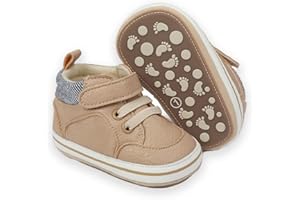 SABATUTU Baby Boys Girls Leather PRE-Walking Sneakers Toddler Anti-Slip Rubber Sole Infant Lightweight First Step Shoes