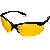 Howard Leight by Honeywell Vapor II Sharp-Shooter Anti-Glare Shooting Glasses, Orange Lens (R-01537),Black/Orange,Large