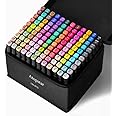 ATOPSTAR 120 Colors Alcohol Markers Artist Drawing Art Markers for Kids Dual Tip Markers for Adult Coloring Painting Supplies Perfect for Gift(120 Black Shell)