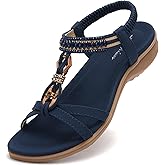 Littleplum Womens Sandals Comfort Arch Support Sandals Summer Walking Shoes Casual Ankle Elastic Flip Flops Shoes