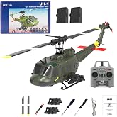 Rakeetolly C032 UH-1 Huey Helicopter - Remote Control Helicopters for Adult, 1/48 Sacle 2.4G 6CH Gyro Stabilized Aircraft with Altitude Hold &amp; Optical Flow,3D Stunt Drone