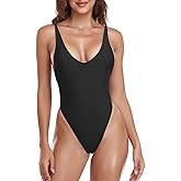 RELLECIGA Women's One Piece Thong Swimsuit