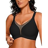 COCOMARTS Jelly Bras for Women No Underwire Push Up Deep V Mesh Comfort T Shirt Bralette Wireless Seamless Everyday Bra