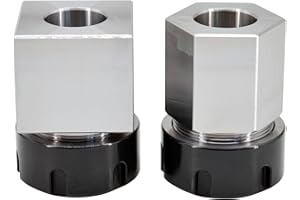 ALTBET ER-32 Collet Chucks Block Set of 2 Square and Hex Workholding Holder for CNC Lathe Engraving Cutting Machine