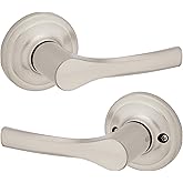 Weiser Henley Satin Nickel Door Handle, Interior Door Handle/Passage Lever for Hall and Closet Door, Non-Locking Hall/Closet