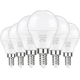 MAXvolador E12 LED 60W Equivalent Warm White 2700K Ceiling Fan Bulbs, 600LM CRI 85+ Small Base Candelabra Bulbs, 6W Non-Dimmable, Pack of 6