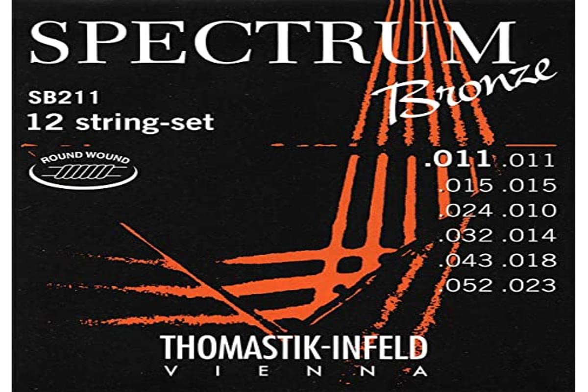 Thomastik strings for acoustic guitar Spectrum Bronze Series nickel-free set SB211 12-string light .011-.052