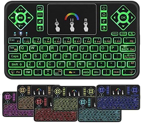 Mini Wireless Keyboard 2.4GHz NewBull RGB Color Backlight Backlit Wireless Touchpad Air Mouse for Android TV Box PC