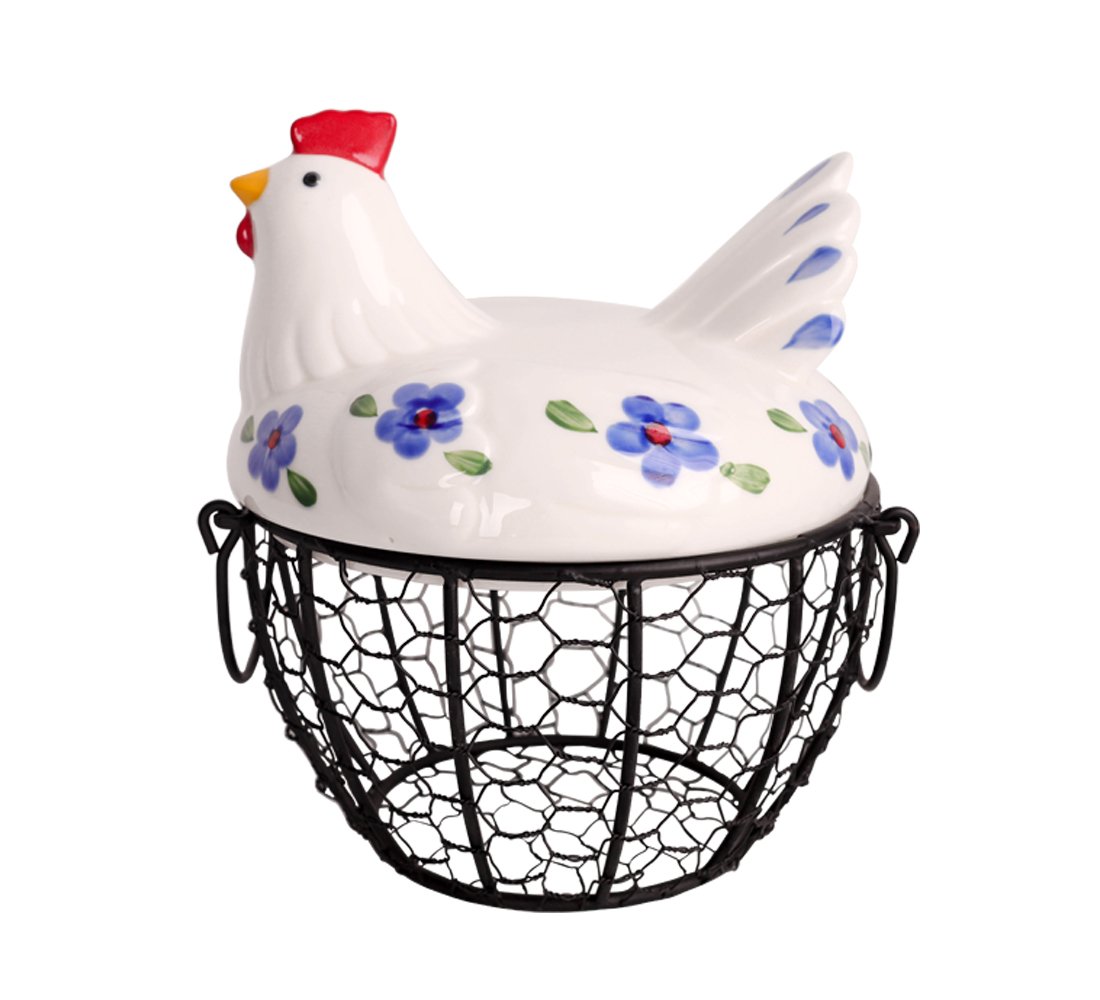 Farmhouse Style Egg Storage Collect Basket/Decorative Kitchen Storage Baskets for Kitchen Countertop