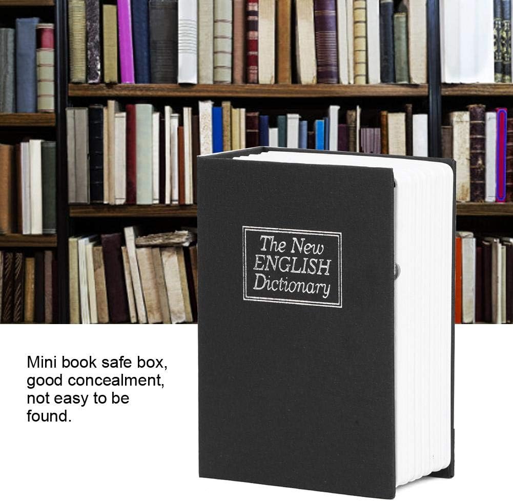 Stainless Steel Safe Box Mini Simulation Book Safe Storage Box Money Cash Jewelry Security Lock Case with Keys (5.9x5.1x4.7in) - Image 3