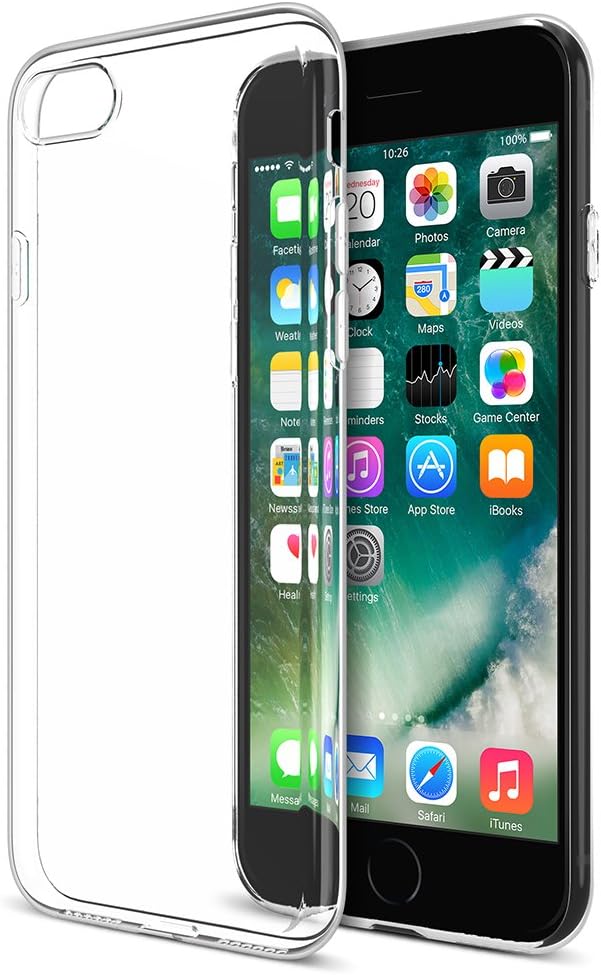 Maxboost iPhone 7 Case, [Liquid Skin] Extreme Thin Case for Apple iPhone 7 2016-0.4mm Ultra Clear Soft Flexible Gel TPU Transparent Skin Scratch-Proof Bumper Cases - Ultra Clear