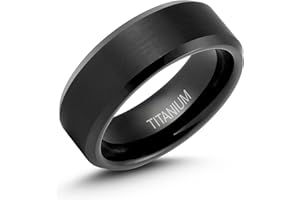 LerchPhi Custom Engraved Tungsten Engagement & Wedding Ring for Men - 6MM 8MM Matte Black, Bevelled Edge Promise Band