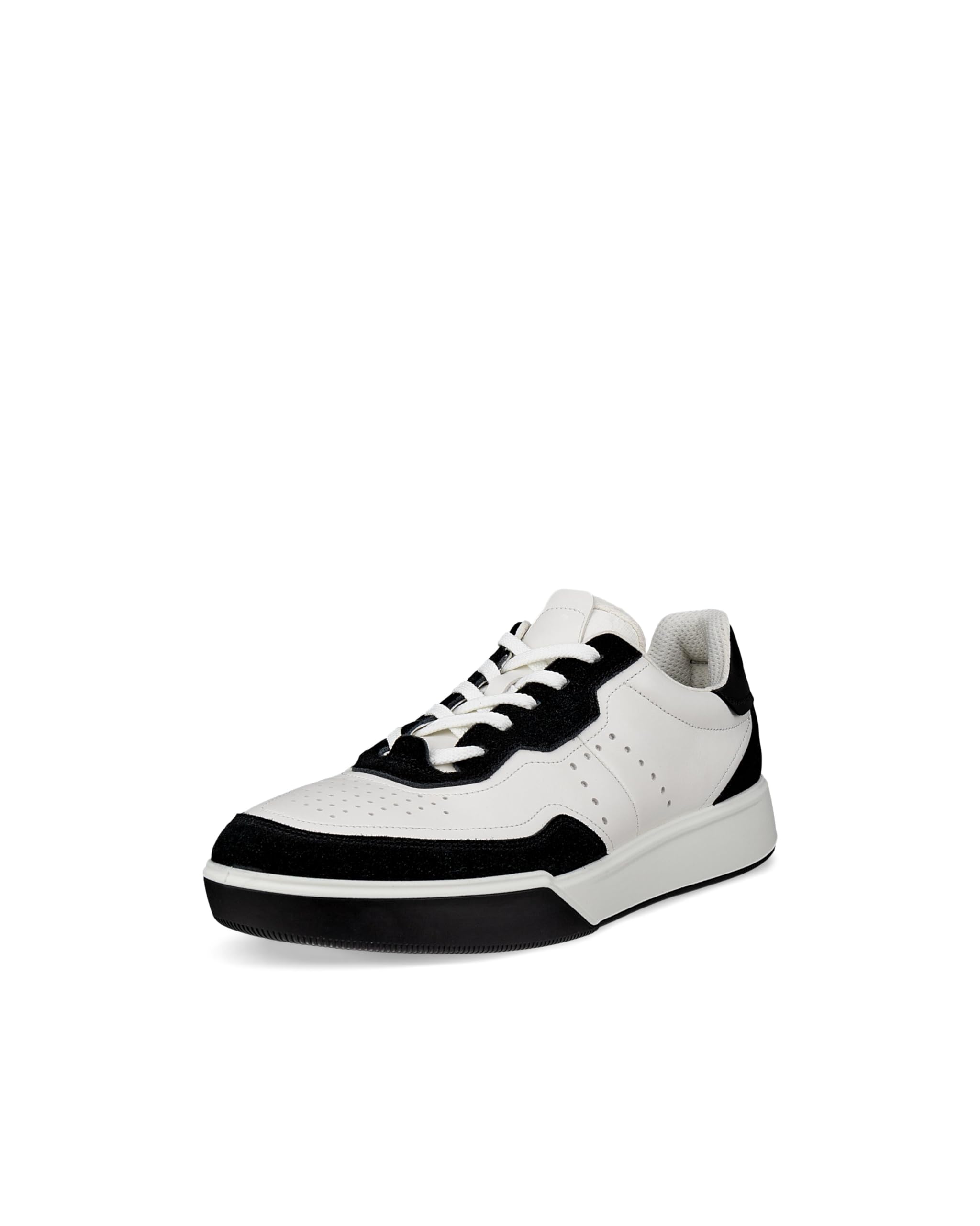Photo 1 of ECCO Men's Street Court Lace Sneaker, Black/White, 13-13.5
