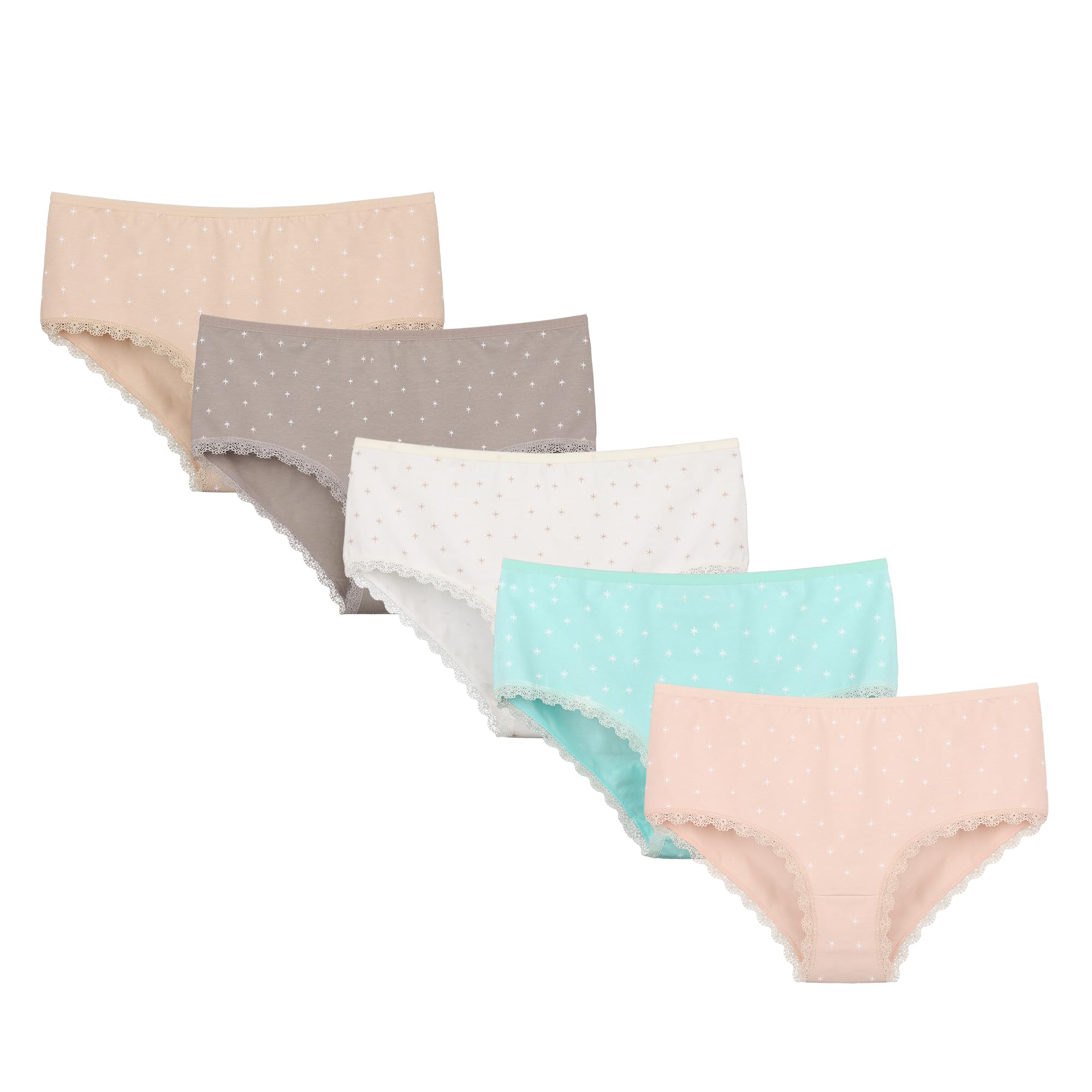 Just Essentials Girls 5-Pack Cotton Hipster Briefs