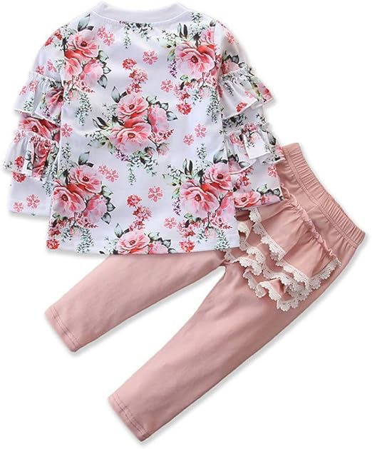 Day8 Vetement Bebe Fille Hiver Pas Cher Mode Pyjama Bebe Fille Automne Habit Ensemble Bebe Fille Printemps Tops Blouse Jogging Bebe Fille Manche Longue Bandeau Pantalons Ensembles