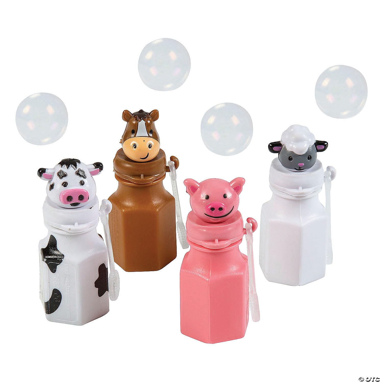 Photo 1 of Fun Express Barnyard Bubble Bottles (Set of 12) Farm Animal Designs Include Horse, Sheep, Pig and Cow - VBS Vacation Bible School Supplies/Decor