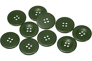 HARFINGTON 10pcs 48L Sewing Buttons 1-1/4"(30mm) Resin Round Flat 4-Hole Craft Replacement Buttons for Coats Sewing Clothing 
