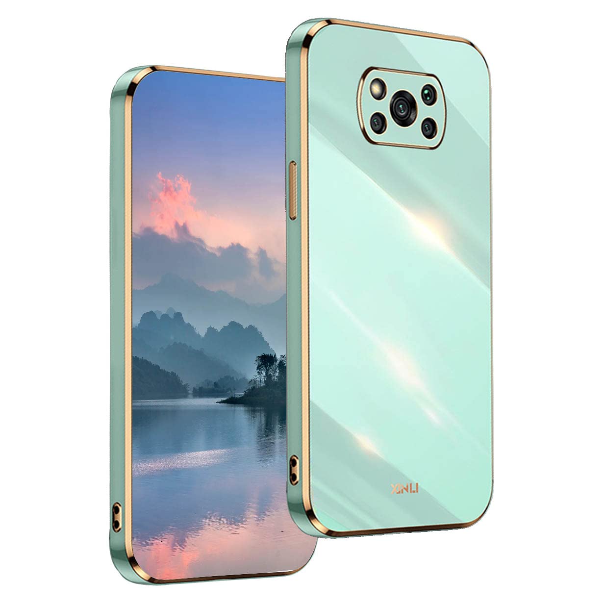 UPLAI Case for Xiaomi Poco X3 Pro/Poco X3 NFC, Ultra Thin Shockproof Protection Cover with Electroplating Design, Premium TPU Bumper and Soft Silicone Stylish Durable Cover.(Green) — image 1