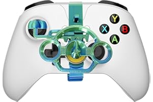 FLYINTOYS Mini Racing Steering Wheel for XB One Series X/S Game Controller,Racing Games Controller Steering Wheel Attachment (Greenish blue)